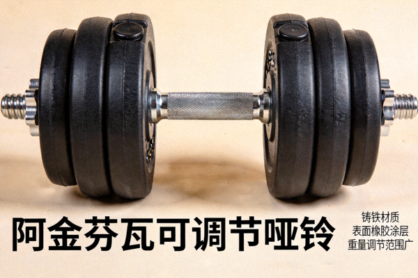 阿金芬瓦可调节哑铃，铸铁材质，表面橡胶涂层，重量可调节范围广